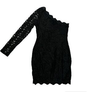 Lace One Shoulder Mini Dress